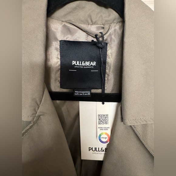 Pull & Bear | Double-Breasted Olive Green Trench Coat in Small - Picture 3 of 9